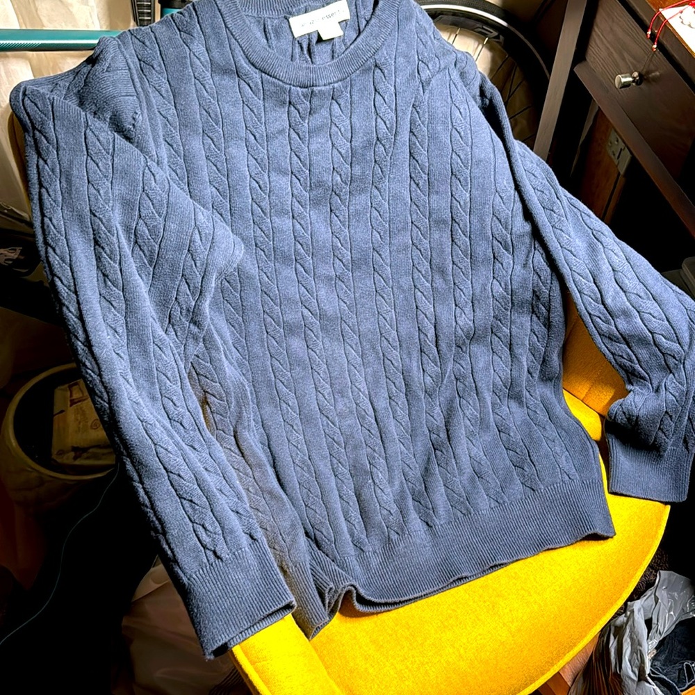 Amazon essentials, L Cable Knit Navy Blue